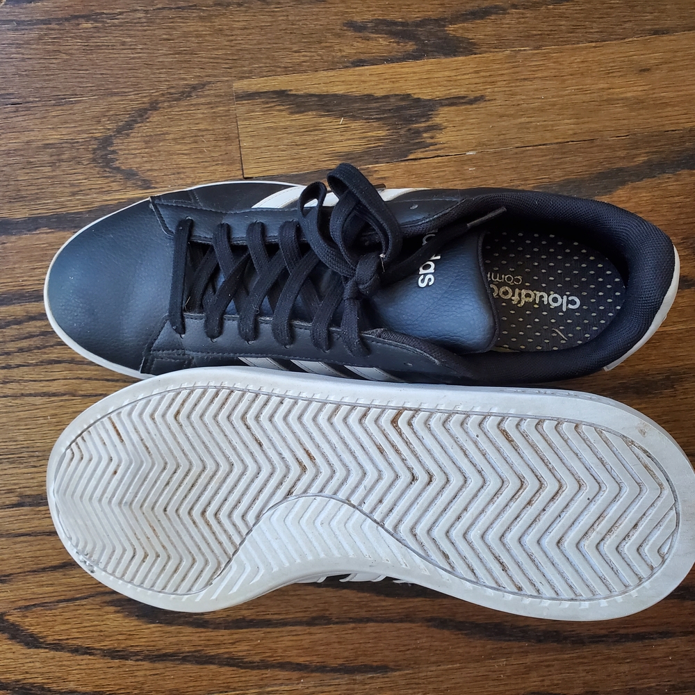 Adidas Men's Black Sneakers Grand Court Cloudfoam - Picture 3 of 5